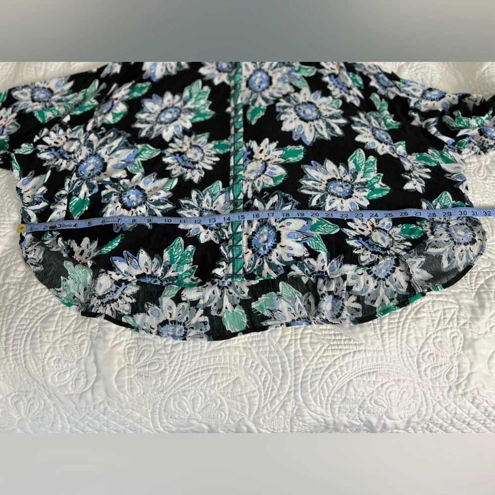 Free People Boho Floral Pheasant Long Sleeve Button Down Shirt - Picture 8 of 10